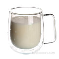 Tazza da latte in vetro con manico